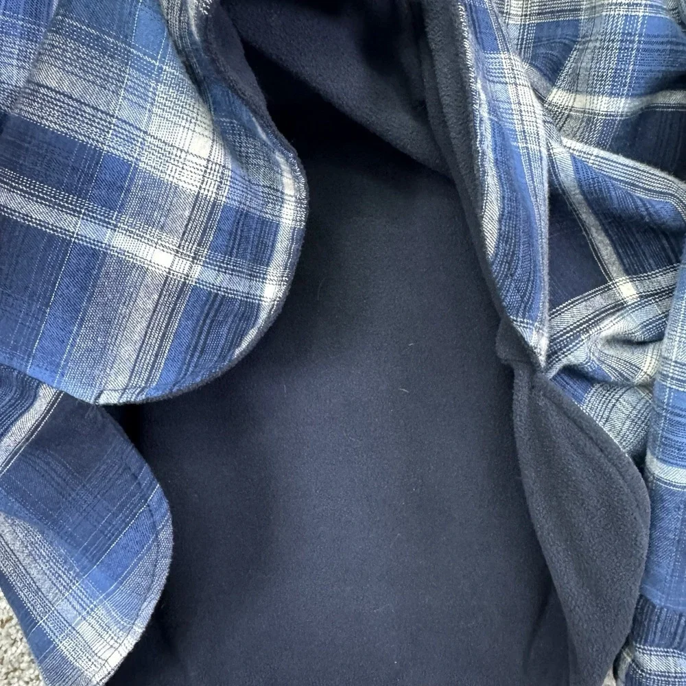 Rugged Elements Shirt Jacket Men's Large Blue Plaid Shacket Flannel Button‎ Up